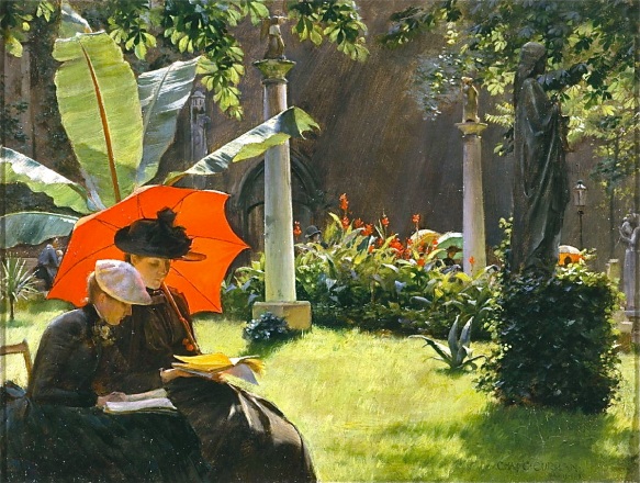 Charles Courtney Curran, Afternoon in the Cluny Garden, Paris (1889)